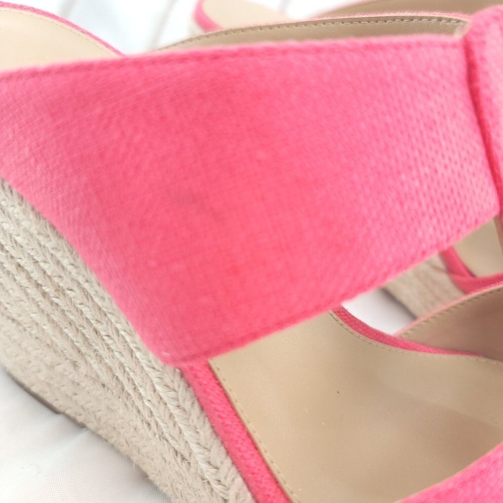 Michael Kors Womens Bradley 40S3BYMS1D Geranium Wedge Espadrille Sandal Sz 7.5M - Picture 7 of 10